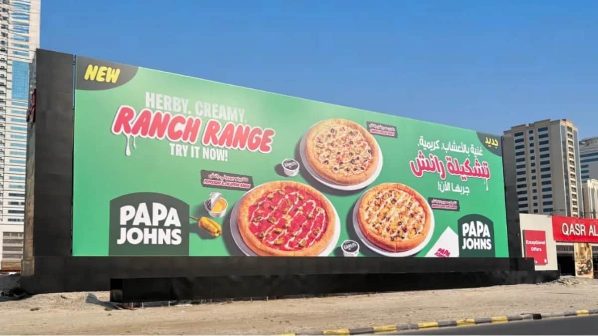 Papa Johns Launched Ranch Range Campaign on Dubai Billboards